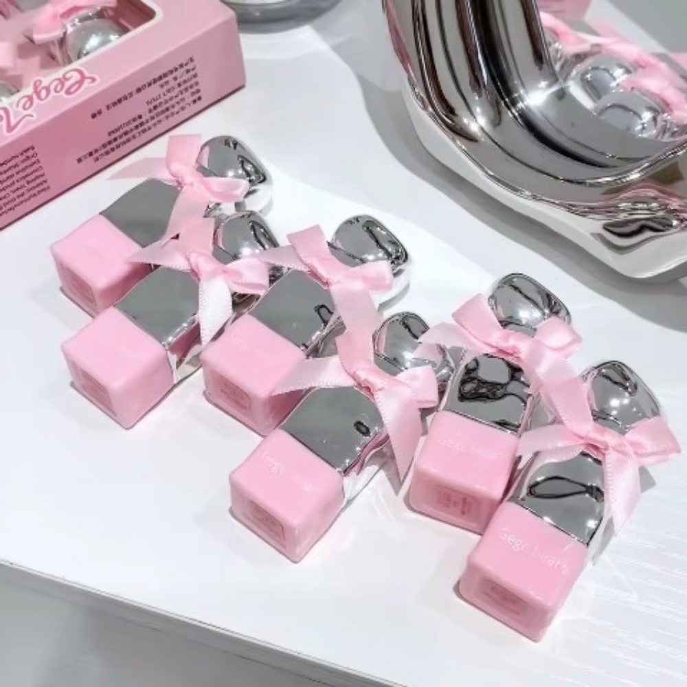 Elegant Pink and Silver Lipstick Set